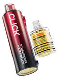 Vape device and strawberry watermelon vape juice on a white background