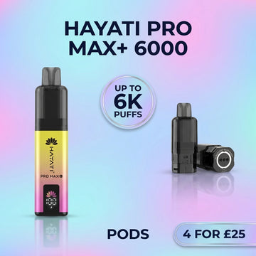 Hayati Pro Max+ 6000 device and replacement pods